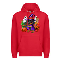 Red Halloween dachshund puppy dog Premium Hoodie - RanaPortraitStore