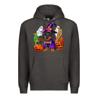 Smoke Halloween dachshund puppy dog Premium Hoodie - RanaPortraitStore