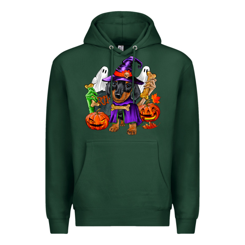 Halloween Dachshund Puppy Dog Premium Hoodie by RanaPortraitStore | Teevron