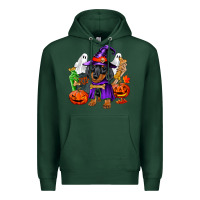 Sports Green Halloween dachshund puppy dog Premium Hoodie - RanaPortraitStore