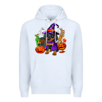 White Halloween dachshund puppy dog Premium Hoodie - RanaPortraitStore
