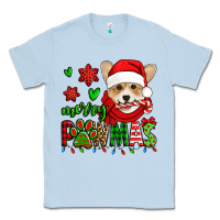 Dusty Blue merry pawmas christmas corgi Classic Tee - Jasminsmagicworld