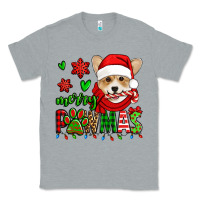 Heather Grey merry pawmas christmas corgi Classic Tee - Jasminsmagicworld