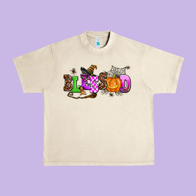 Halloween Blessed Urban Heavy Tee Designed By Adodesignshop