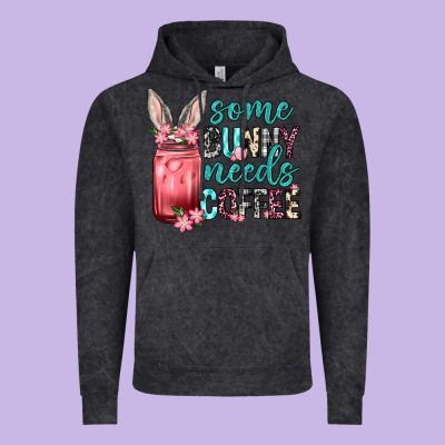 Some Bunny Needs Coffee Vintage Hoodie Designed By Neo Western