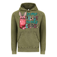 Vintage Olive Some Bunny needs coffee Vintage Hoodie - Neo Western