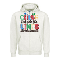 Color Outside The Lines Autism Awareness Zipper Hoodie | Teevron