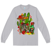 Moon Dust skeleton with sombrero and tequila Long Sleeve Tee - AdoDesignShop