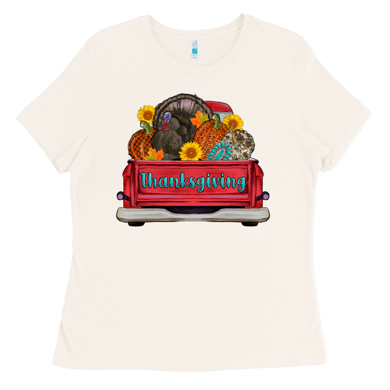 Thanksgiving Truck Turkey Pumpkin Ladies Tee by AdoDesignShop | Teevron