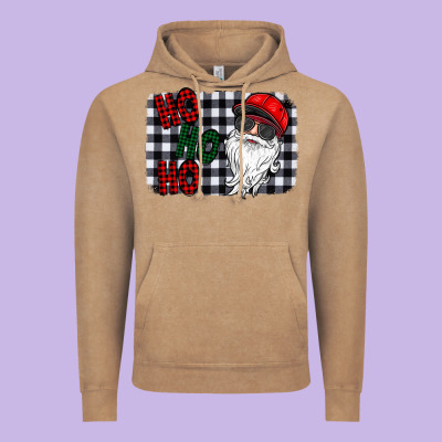 Ho Ho Ho Vintage Hoodie Designed By Cowhidedigitalart