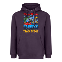Plum thr north pole polar express admit one round trip Heavyweight Hoodie - MaliasSmallBusiness