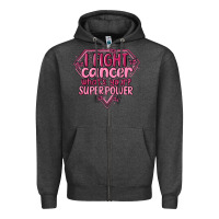 Charcoal Heather i fight cancer whats your super power Zipper Hoodie - MaliasSmallBusiness