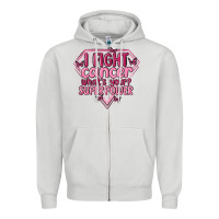 Dove Grey i fight cancer whats your super power Zipper Hoodie - MaliasSmallBusiness