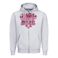 Heather Grey i fight cancer whats your super power Zipper Hoodie - MaliasSmallBusiness