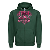Sports Green i fight cancer whats your super power Zipper Hoodie - MaliasSmallBusiness