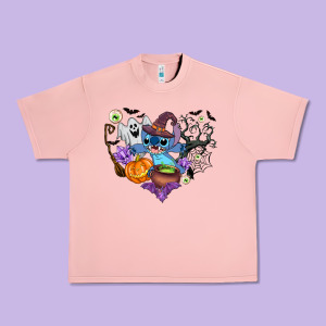 Stitch Heart Halloween Urban Heavy Tee Designed By Adodesignshop