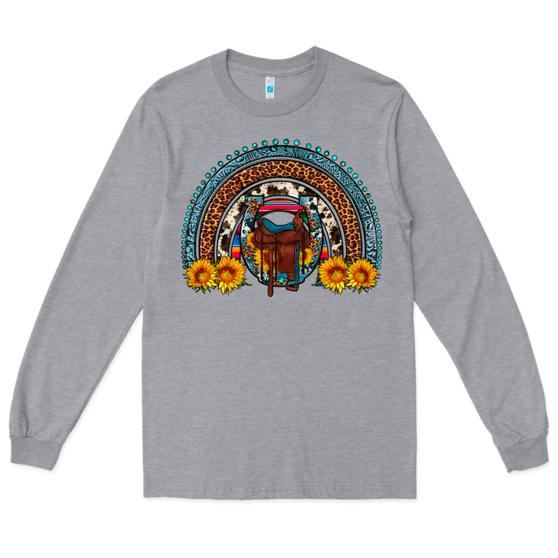 Saddle Sunflower Horseshoe Rainbow Long Sleeve Tee by Artiststas | Teevron