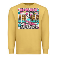 Antique Gold leopard and cowhide hair and curling iron with hearts and flowers seam Premium Sweatshirt - BundleAndBundleShop