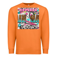 Carrot leopard and cowhide hair and curling iron with hearts and flowers seam Premium Sweatshirt - BundleAndBundleShop