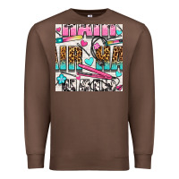 Chestnut leopard and cowhide hair and curling iron with hearts and flowers seam Premium Sweatshirt - BundleAndBundleShop