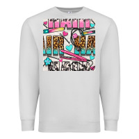 Dove Grey leopard and cowhide hair and curling iron with hearts and flowers seam Premium Sweatshirt - BundleAndBundleShop