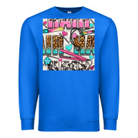True Royal leopard and cowhide hair and curling iron with hearts and flowers seam Premium Sweatshirt - BundleAndBundleShop