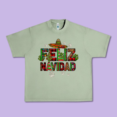 Feliz Navidad Urban Heavy Tee Designed By Jahusdesignshop
