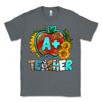 Charcoal Heather a+ teacher apple Classic Tee - BundleAndBundleShop