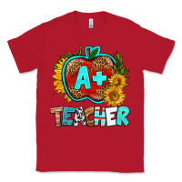 Red a+ teacher apple Classic Tee - BundleAndBundleShop