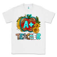 White a+ teacher apple Classic Tee - BundleAndBundleShop
