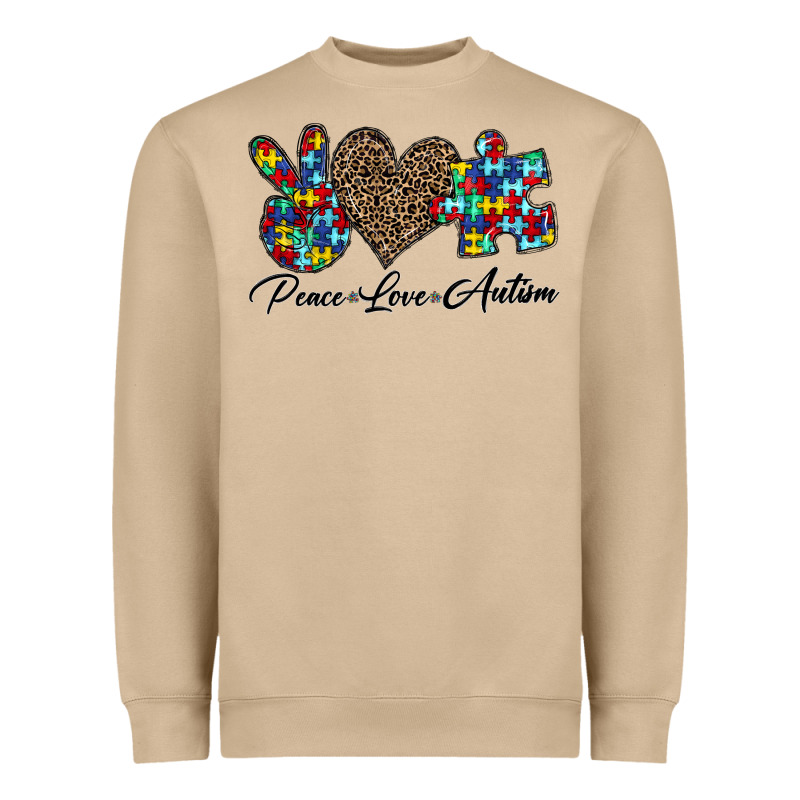 Peace Love Autism1 Heavyweight Sweatshirt by CowhideDigitalArt | Teevron