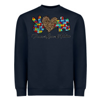 Navy peace love autism1 Heavyweight Sweatshirt - CowhideDigitalArt
