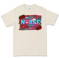 Bone valentines day nurse with leopard and turquoise ba Premium Tee - RanaPortraitStore