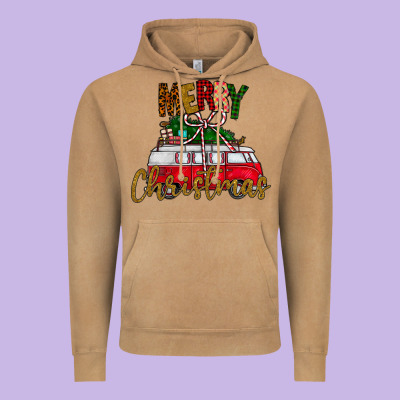 Merry Christmas Vintage Hoodie Designed By Cowhidedigitalart