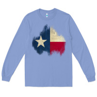 Colony Blue texas patch Long Sleeve Tee - AdoDesignShop