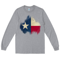 Heather Grey texas patch Long Sleeve Tee - AdoDesignShop