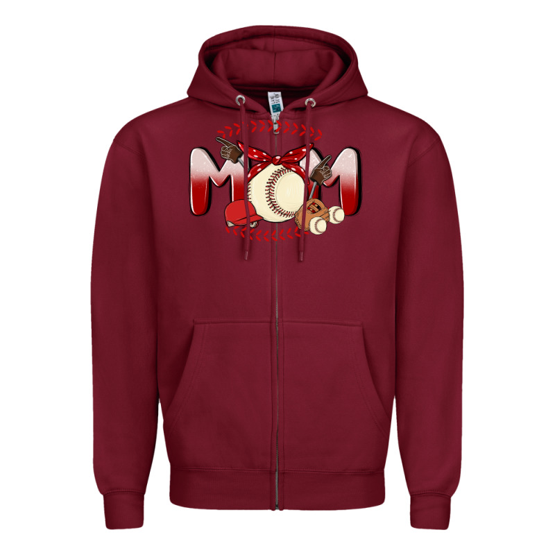 Baseball Mom Zipper Hoodie by MaliasSmallBusiness | Teevron