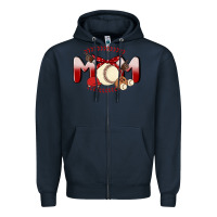 Navy baseball mom Zipper Hoodie - MaliasSmallBusiness