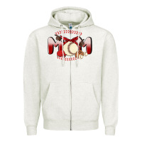 Oatmeal Heather baseball mom Zipper Hoodie - MaliasSmallBusiness