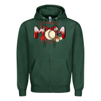 Sports Green baseball mom Zipper Hoodie - MaliasSmallBusiness