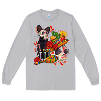 Moon Dust mexican dead day with skeleton cat Long Sleeve Tee - AdoDesignShop