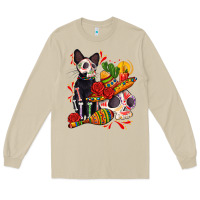 Mushroom mexican dead day with skeleton cat Long Sleeve Tee - AdoDesignShop