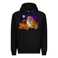 Black Halloween english bulldog Premium Hoodie - RanaPortraitStore