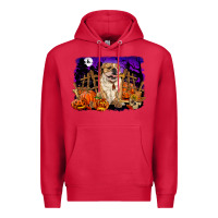 Cardinal Halloween english bulldog Premium Hoodie - RanaPortraitStore