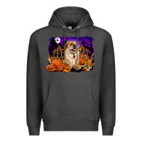 Charcoal Heather Halloween english bulldog Premium Hoodie - RanaPortraitStore