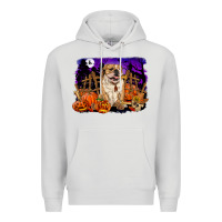 Dove Grey Halloween english bulldog Premium Hoodie - RanaPortraitStore