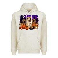 Oatmeal Heather Halloween english bulldog Premium Hoodie - RanaPortraitStore