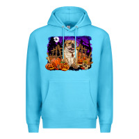 Ocean Blue Halloween english bulldog Premium Hoodie - RanaPortraitStore