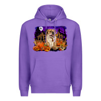 Purple Halloween english bulldog Premium Hoodie - RanaPortraitStore