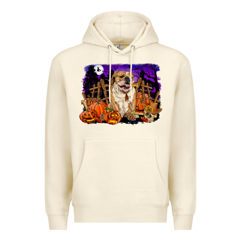 Halloween English Bulldog Premium Hoodie by RanaPortraitStore | Teevron